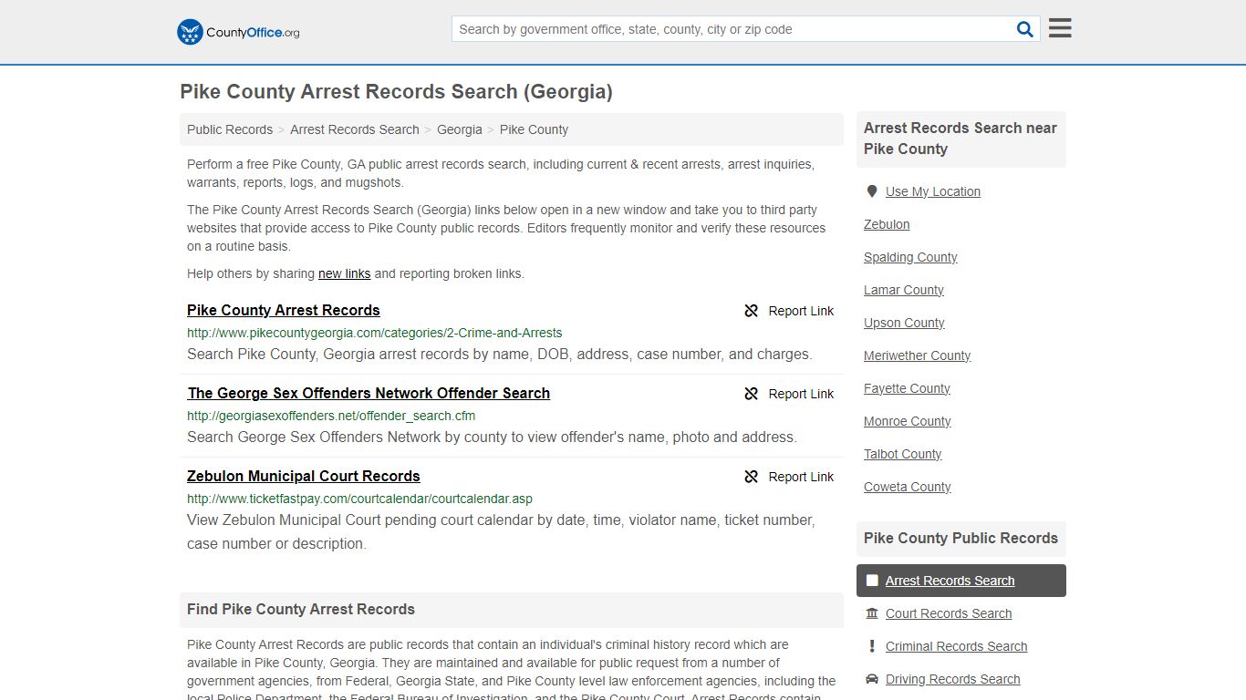 Arrest Records Search - Pike County, GA (Arrests & Mugshots)