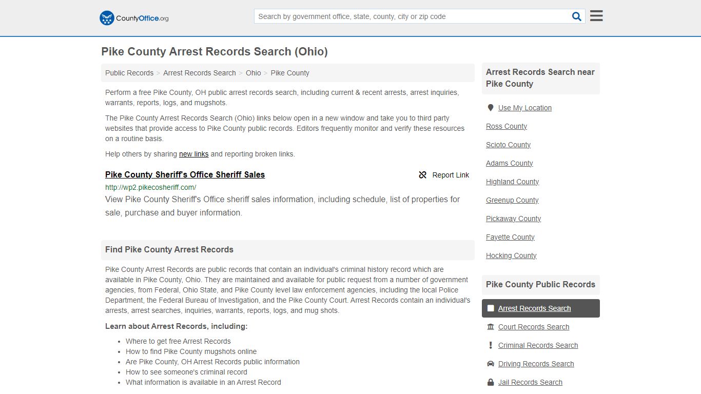 Arrest Records Search - Pike County, OH (Arrests & Mugshots)