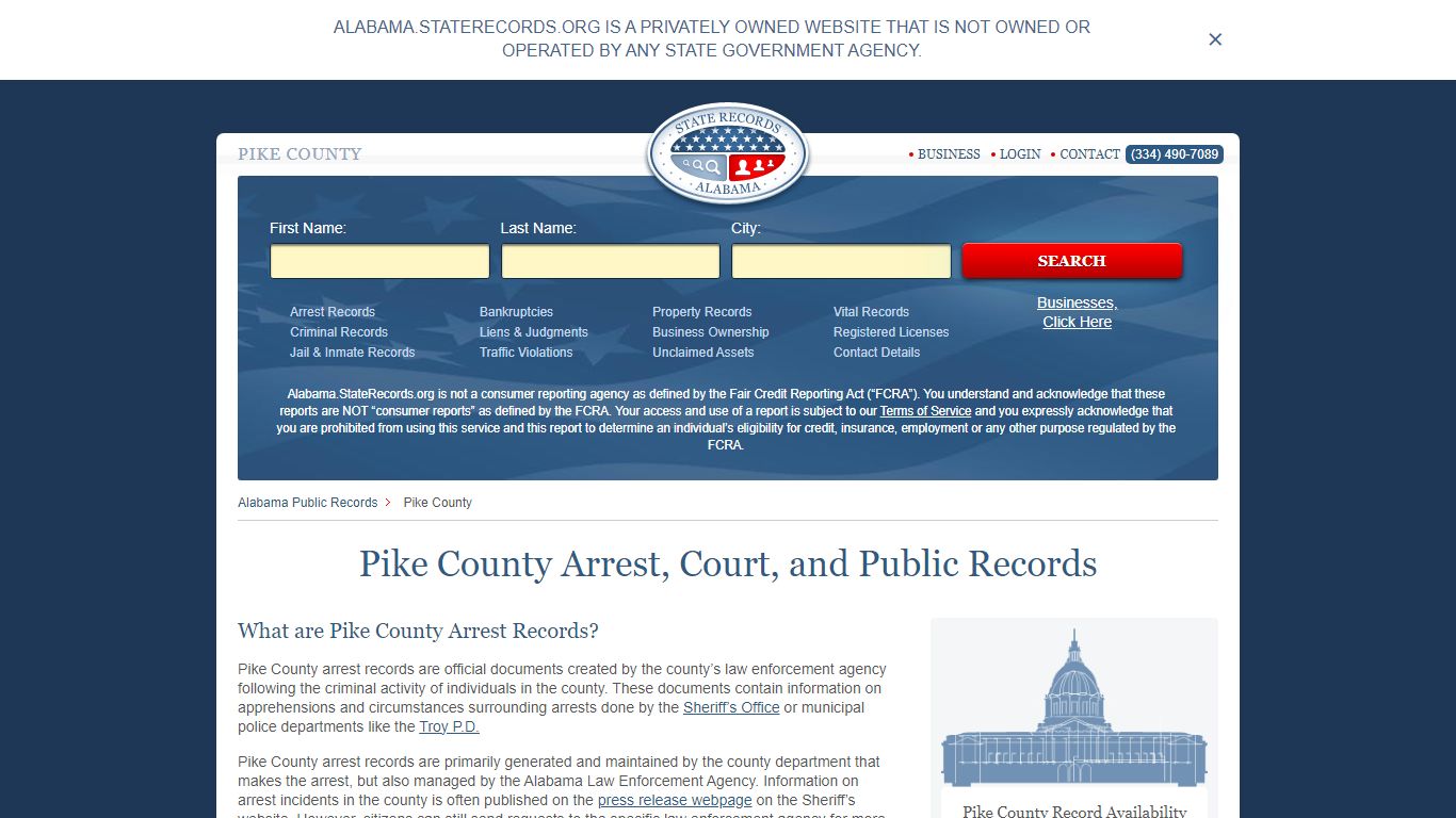 Pike County Arrest, Court, and Public Records