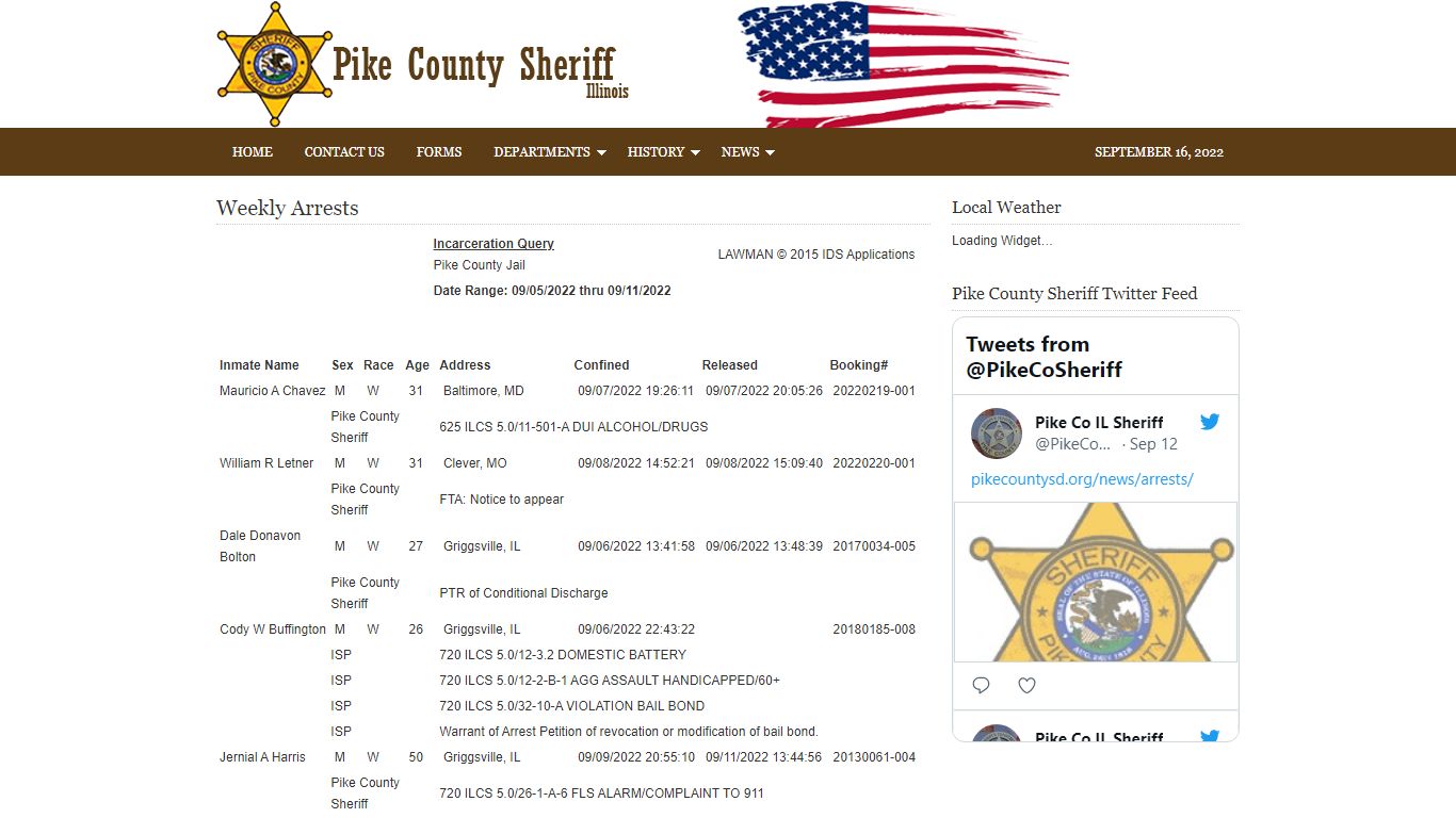 Weekly Arrests - Pike County Sheriff's Department